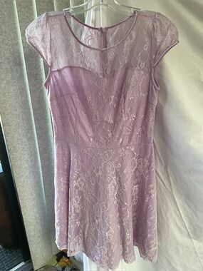 Dress Tells Lilac Lace Fit & Flare Dress - Women